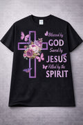 Blessed By God Saved By Jesus from 2 Sisters Tanks, Teez