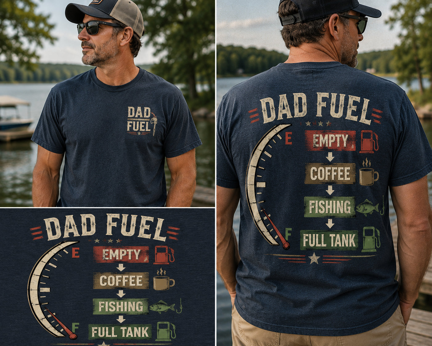 Dad Fuel Fishing Graphic Tee from 2 Sisters Tanks, Teez