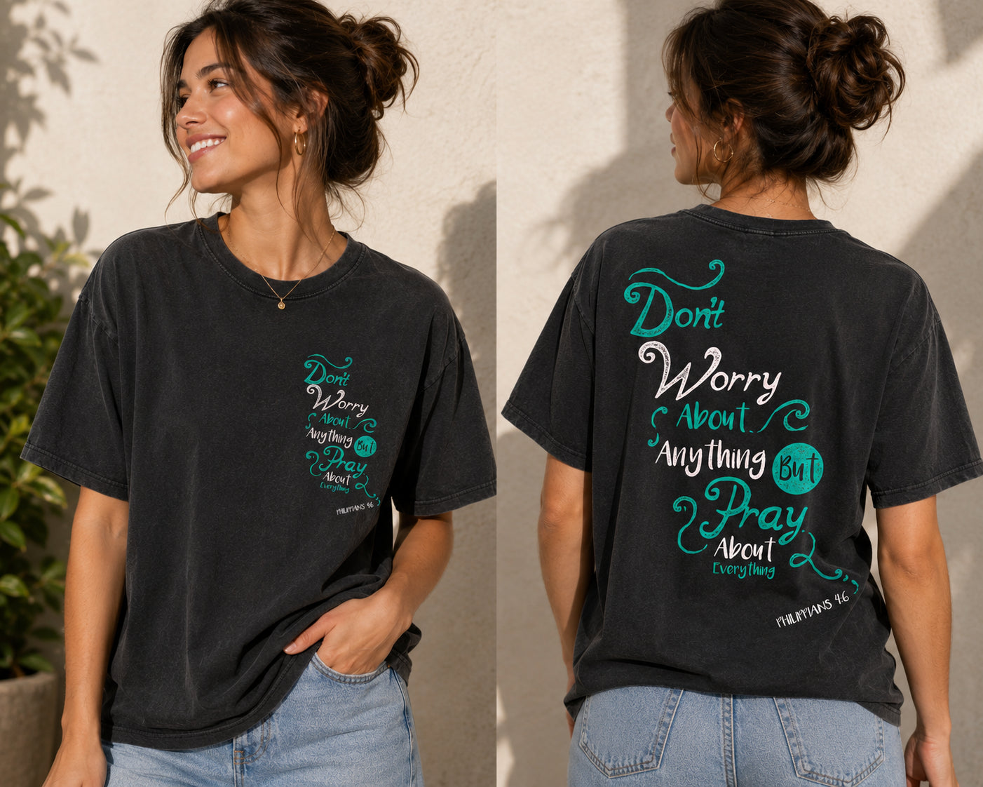 Don't Worry Pray About Everything Tee from 2 Sisters Tanks, Teez