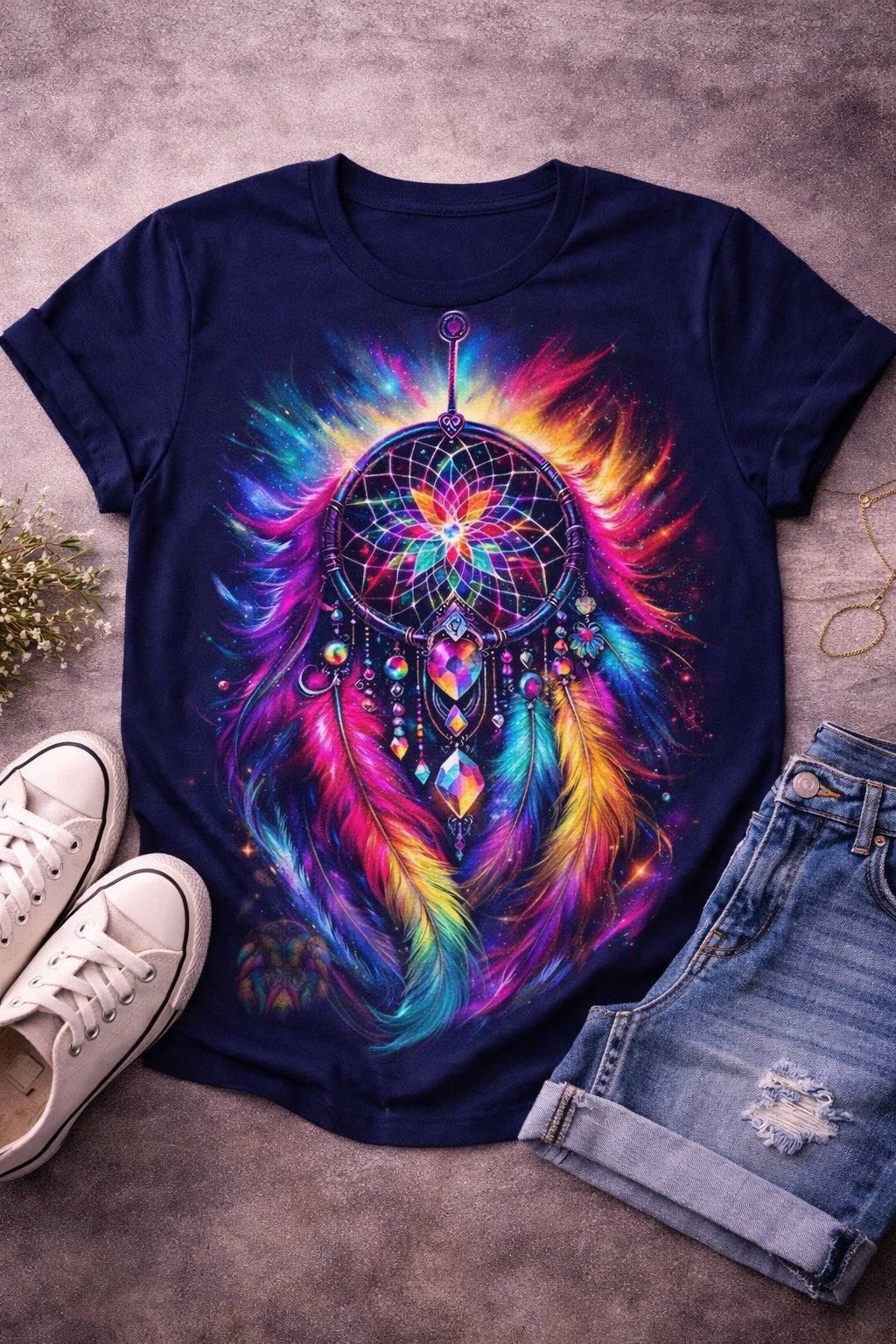 Radiant Rainbow Dreamcatcher from 2 Sisters Tanks, Teez