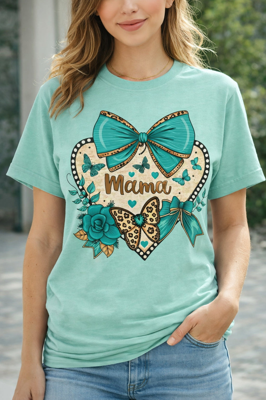 Teal Leopard Heart from 2 Sisters Tanks, Teez